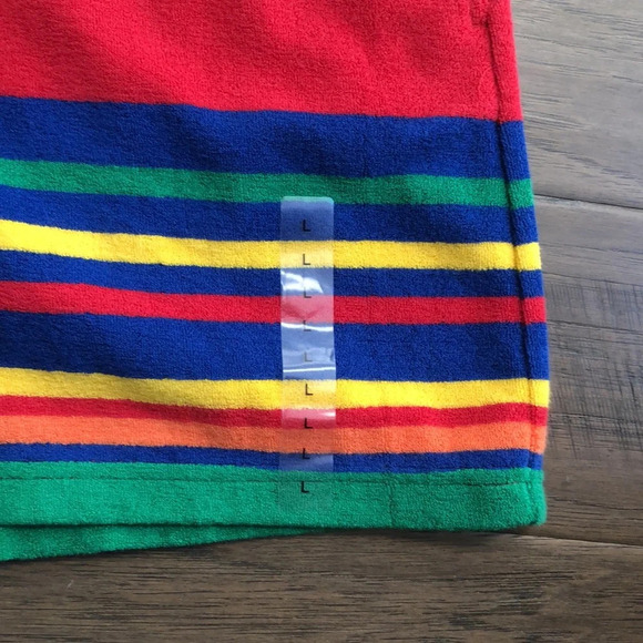 POLO Ralph Lauren striped shorts red blue yellow orange green womens Large New - Picture 4 of 9